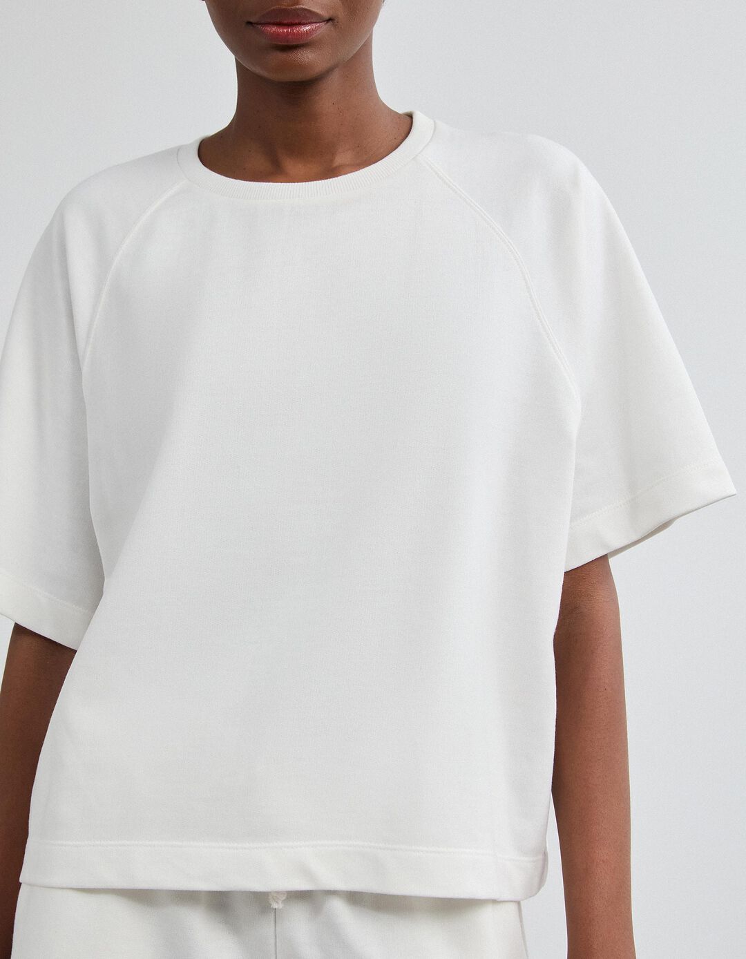 T-shirt De Manga Curta, Mulher, Bege Claro