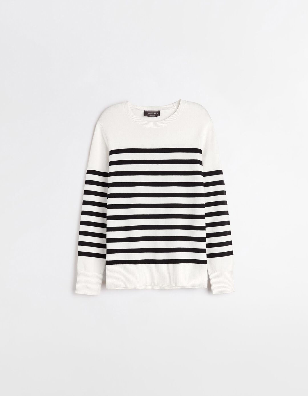 Camisola Riscas de Malha Fina, Mulher, Bege Claro