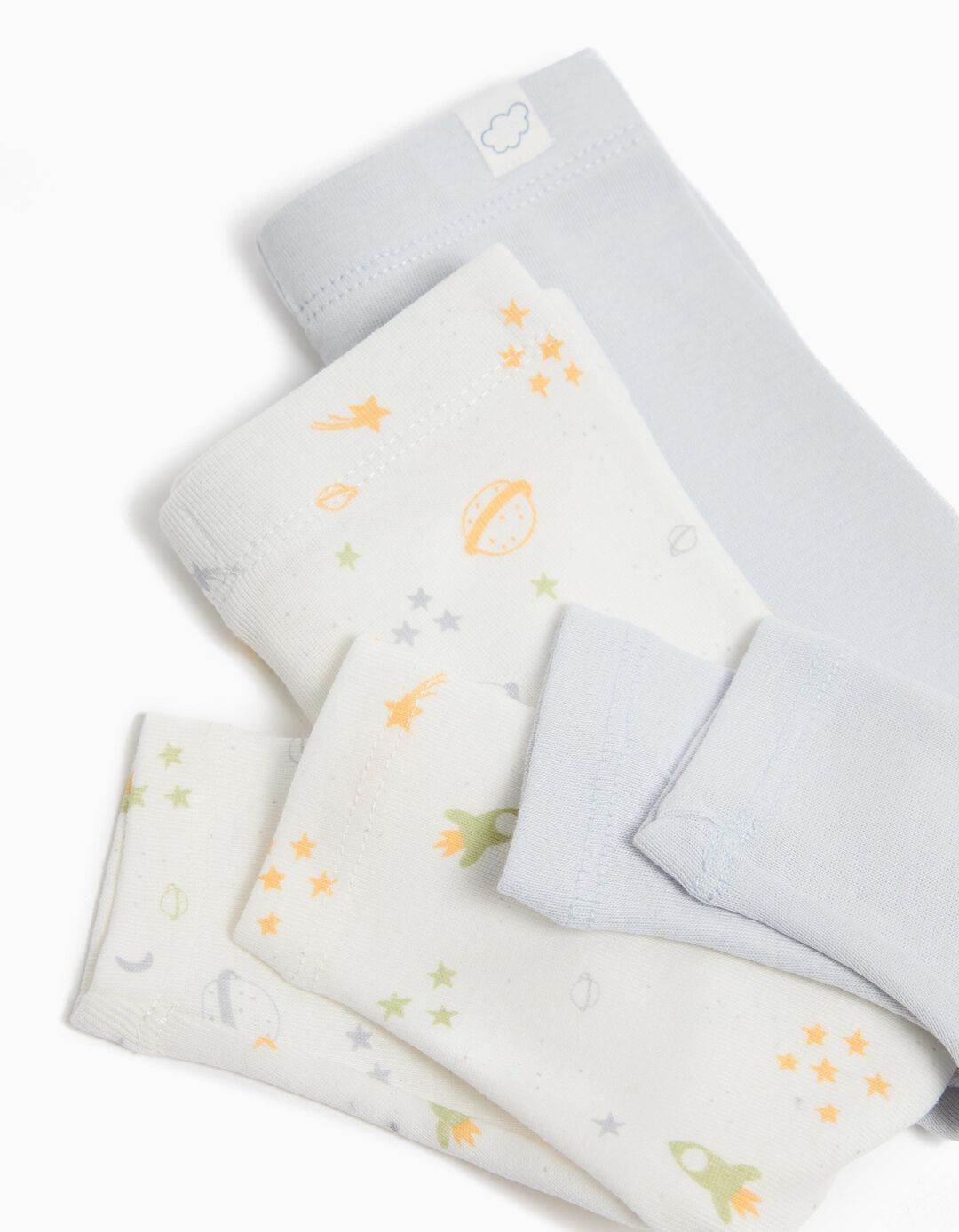 Pack 2 Leggings, Recém-nascido, Cinzento Claro/Bege Claro