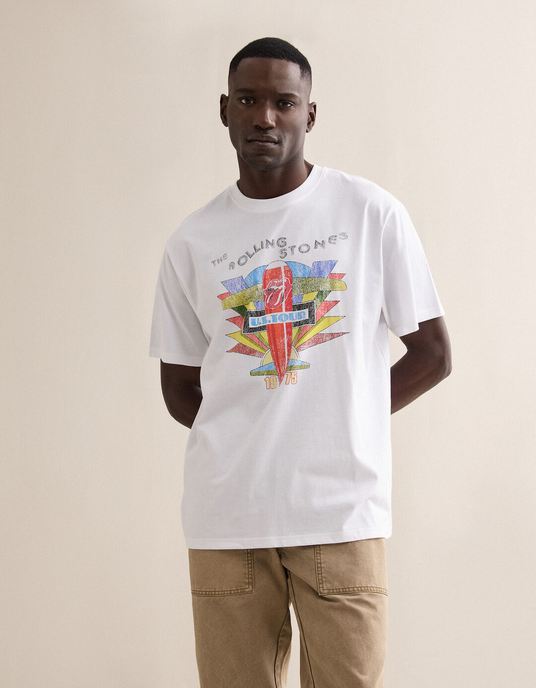 T-shirt Rolling Stones, Homem, Branco