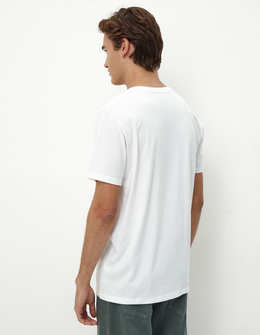 T-shirt Decote em V, Homem, Branco