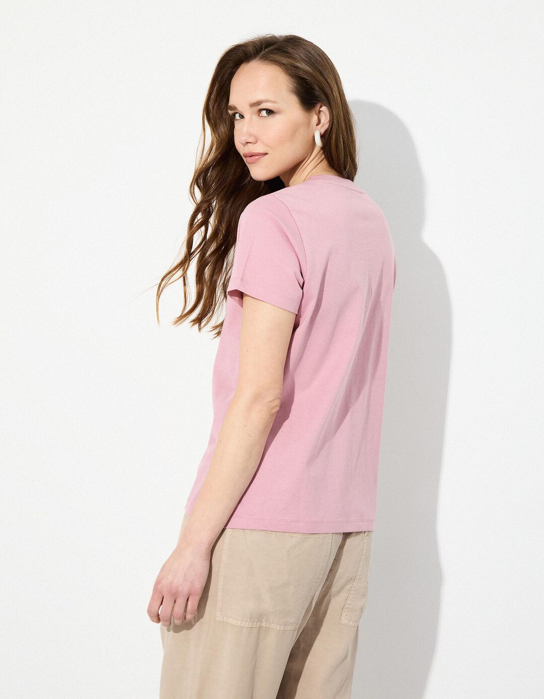T-shirt Print, Mulher, Rosa Escuro 