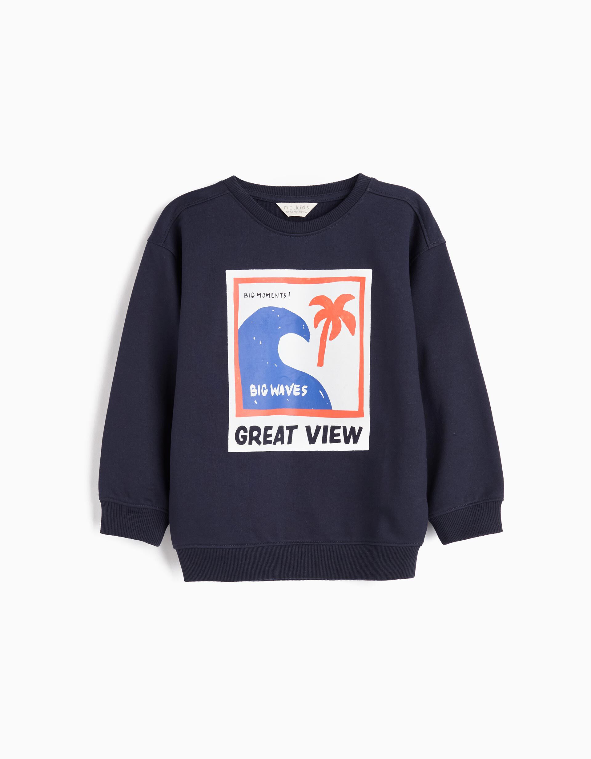 Comprar Online Sweatshirt de Felpa Estampado, Menino, Azul Escuro