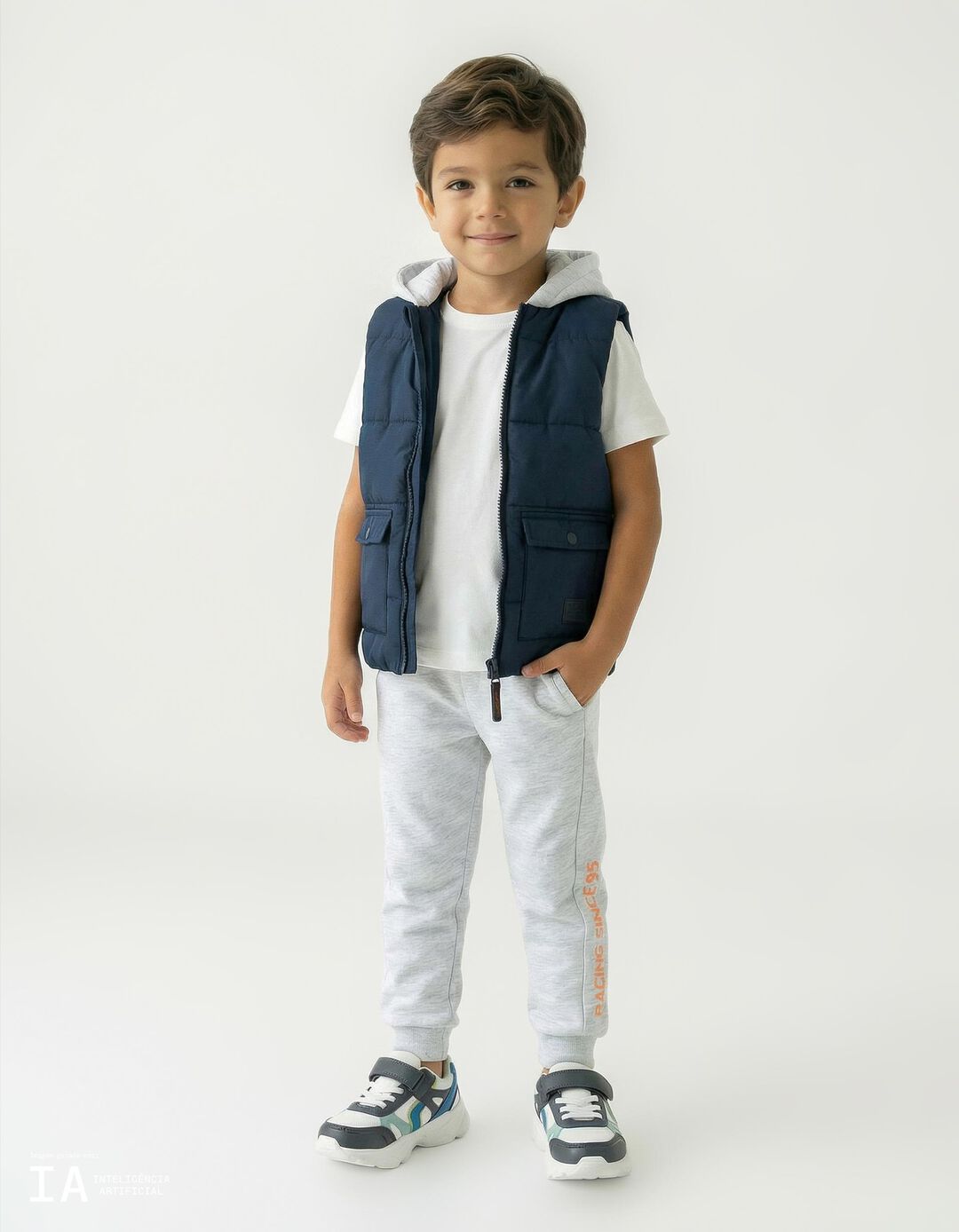 Colete com Capuz, Menino, Azul Escuro