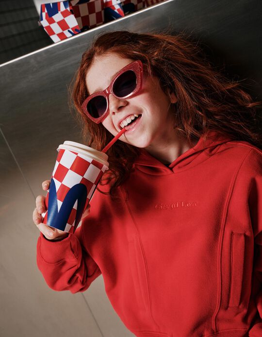 Comprar Online Sweatshirt com Capuz, Menina, Vermelho