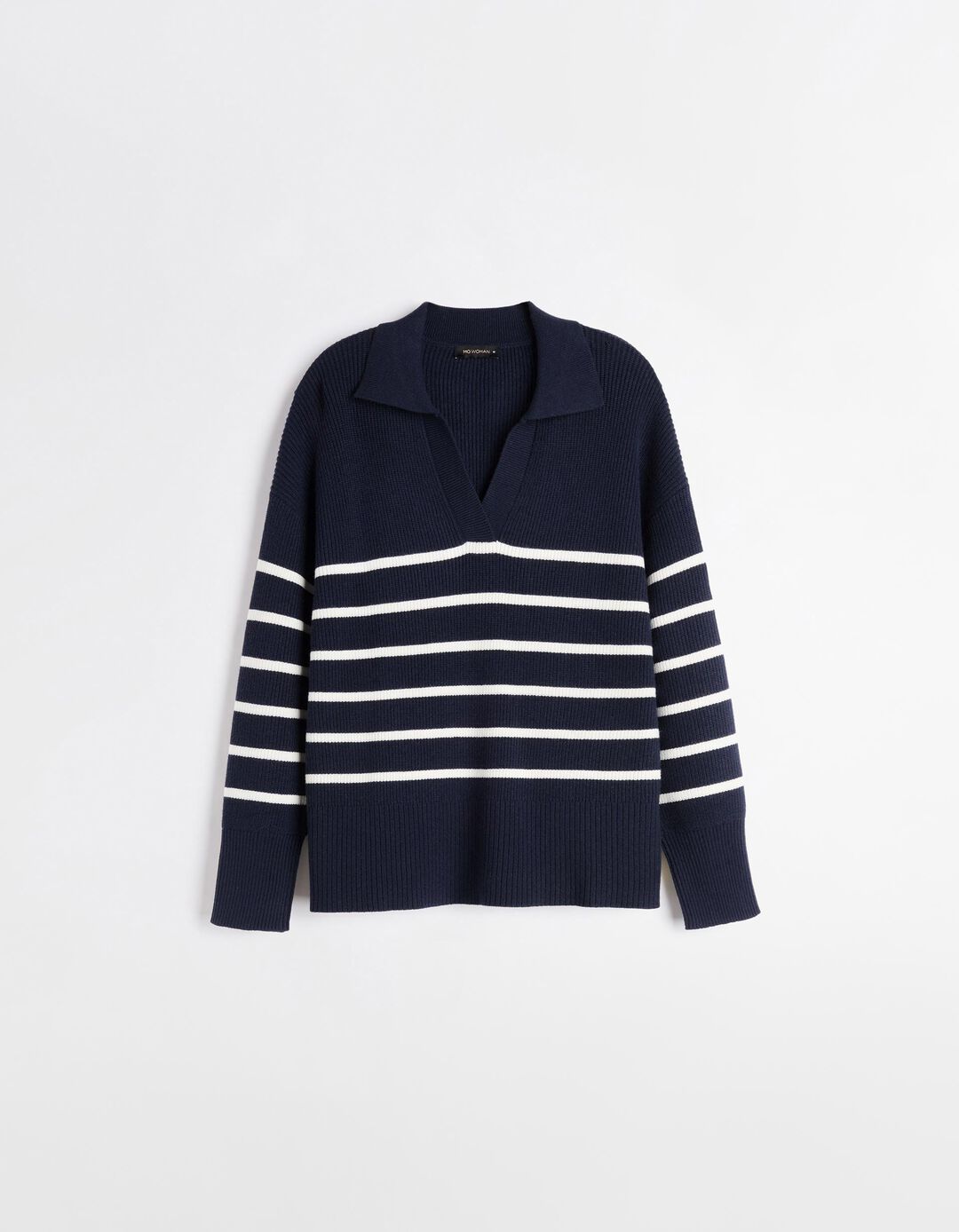 Camisola de Malha Polo, Mulher, Azul Escuro