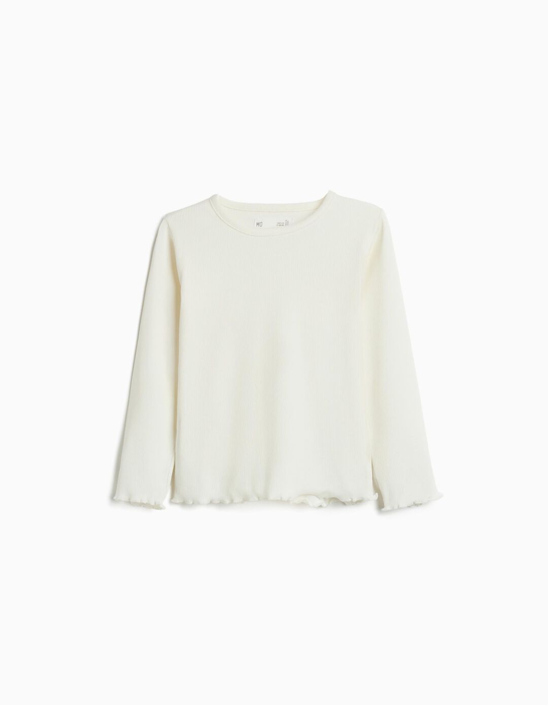 T-shirt de Manga Comprida, Menina, Branco