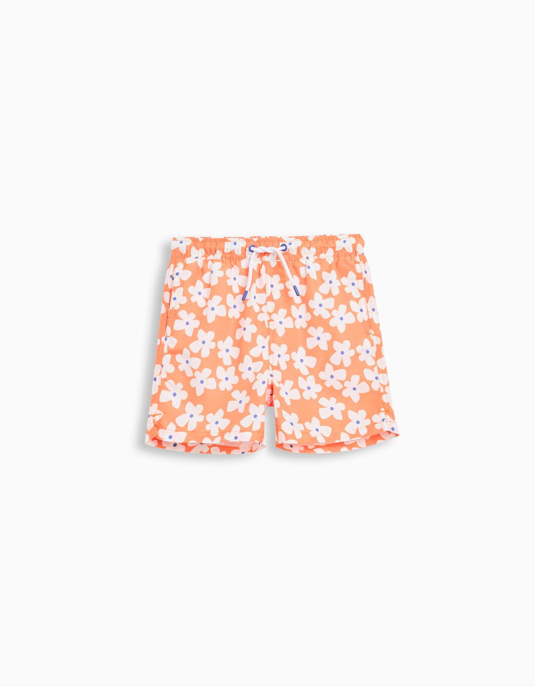 Calções de Banho com Flores, Menino, Laranja
