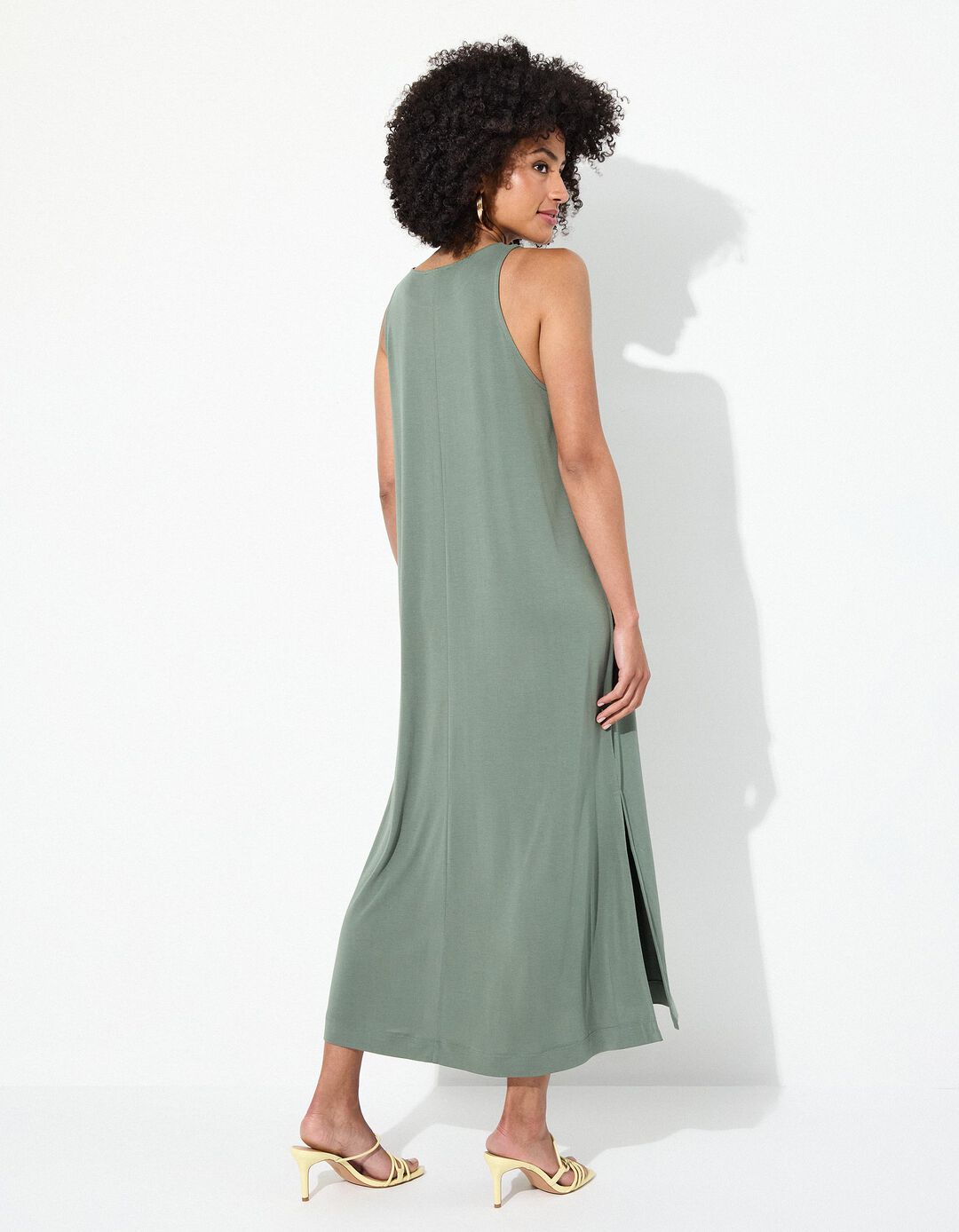 Vestido Midi, Mulher, Verde Escuro 