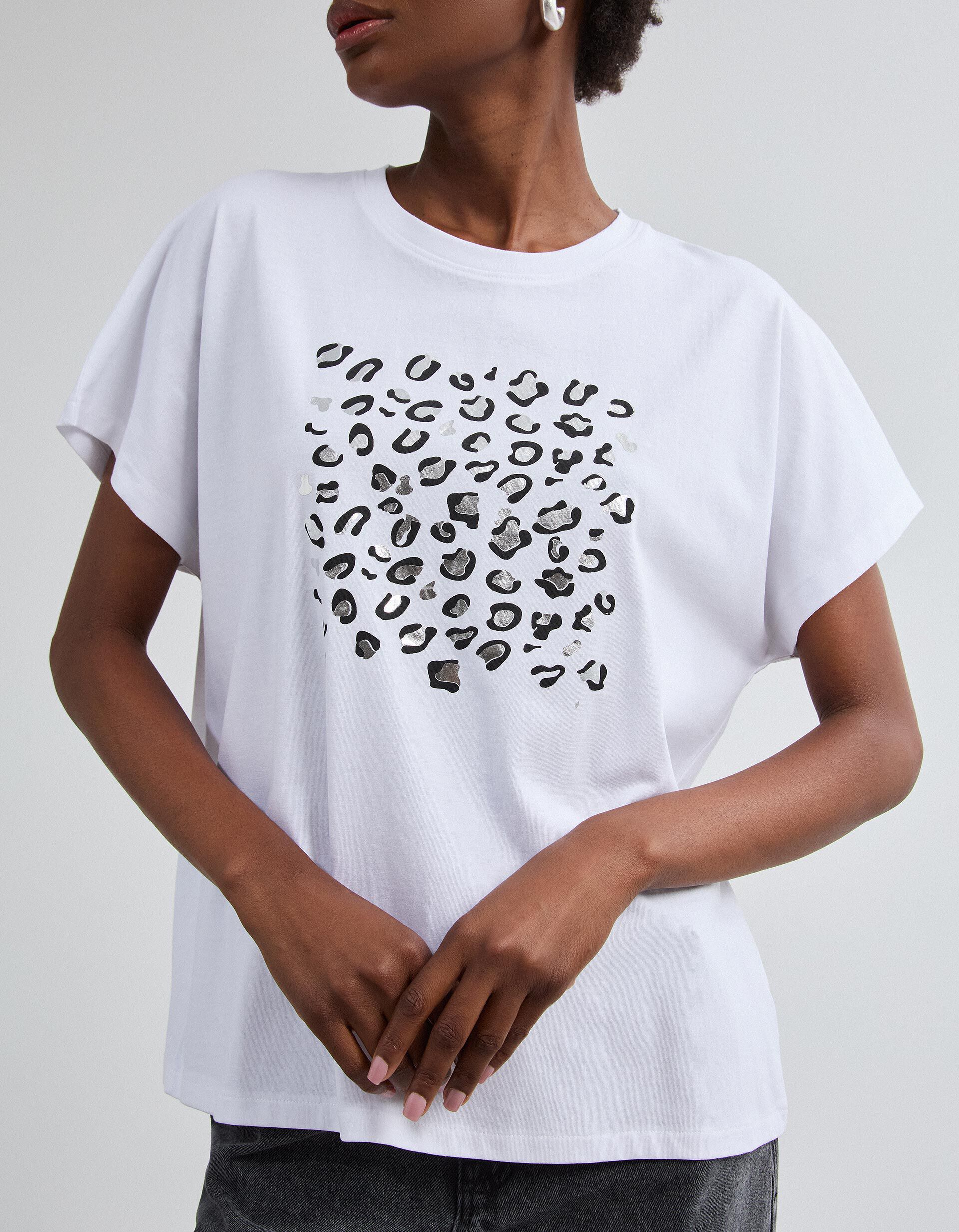 Comprar Online T-shirt Com Estampado Foil, Mulher, Branco