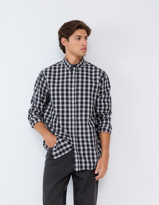 Comprar Online Camisa De Popelina, Homem, Cinzento