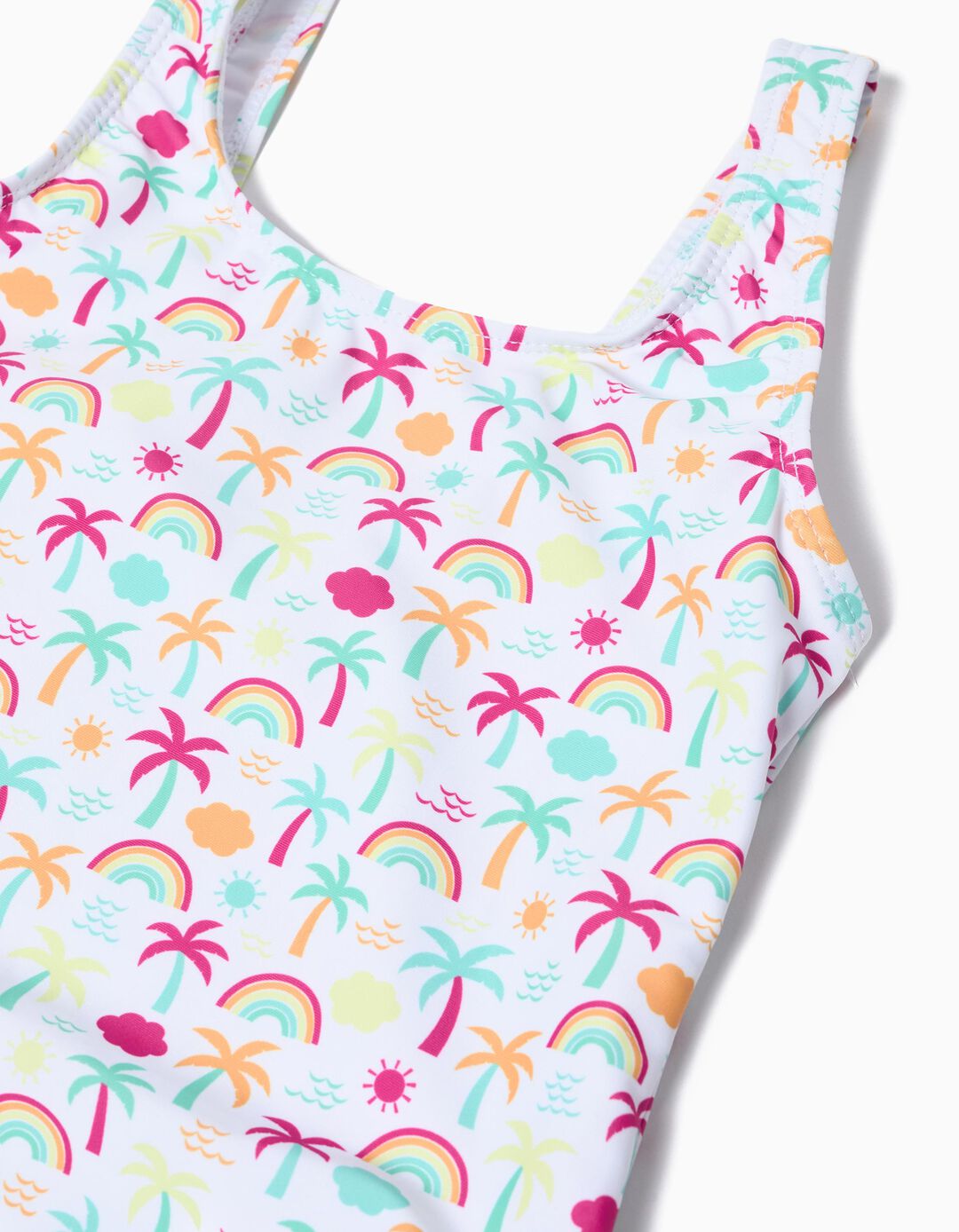 Fato de Banho Tropical, Menina, Branco