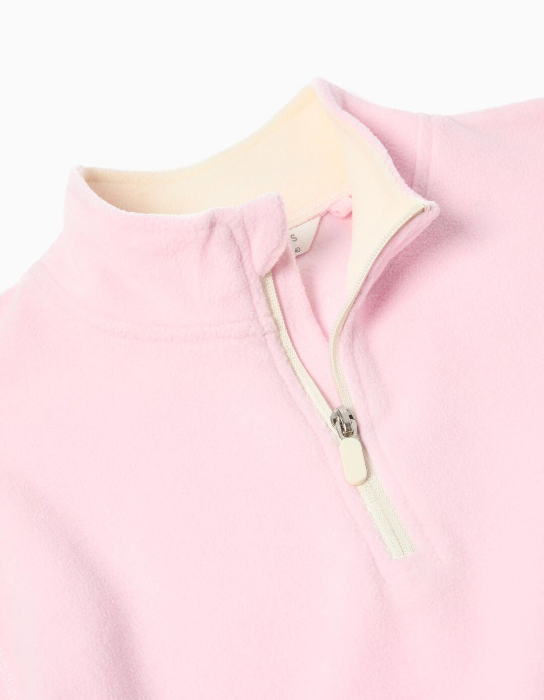 Camisola Polar com Fecho, Menina, Rosa Claro