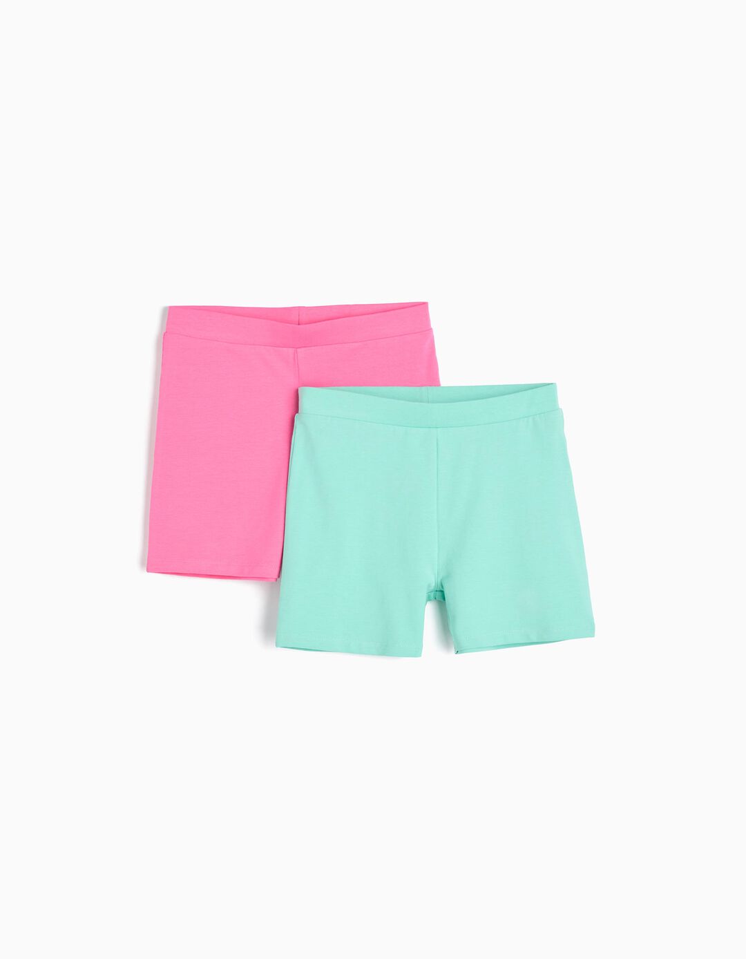 Pack 2 Leggings de Calções, Menina, Verde Claro
