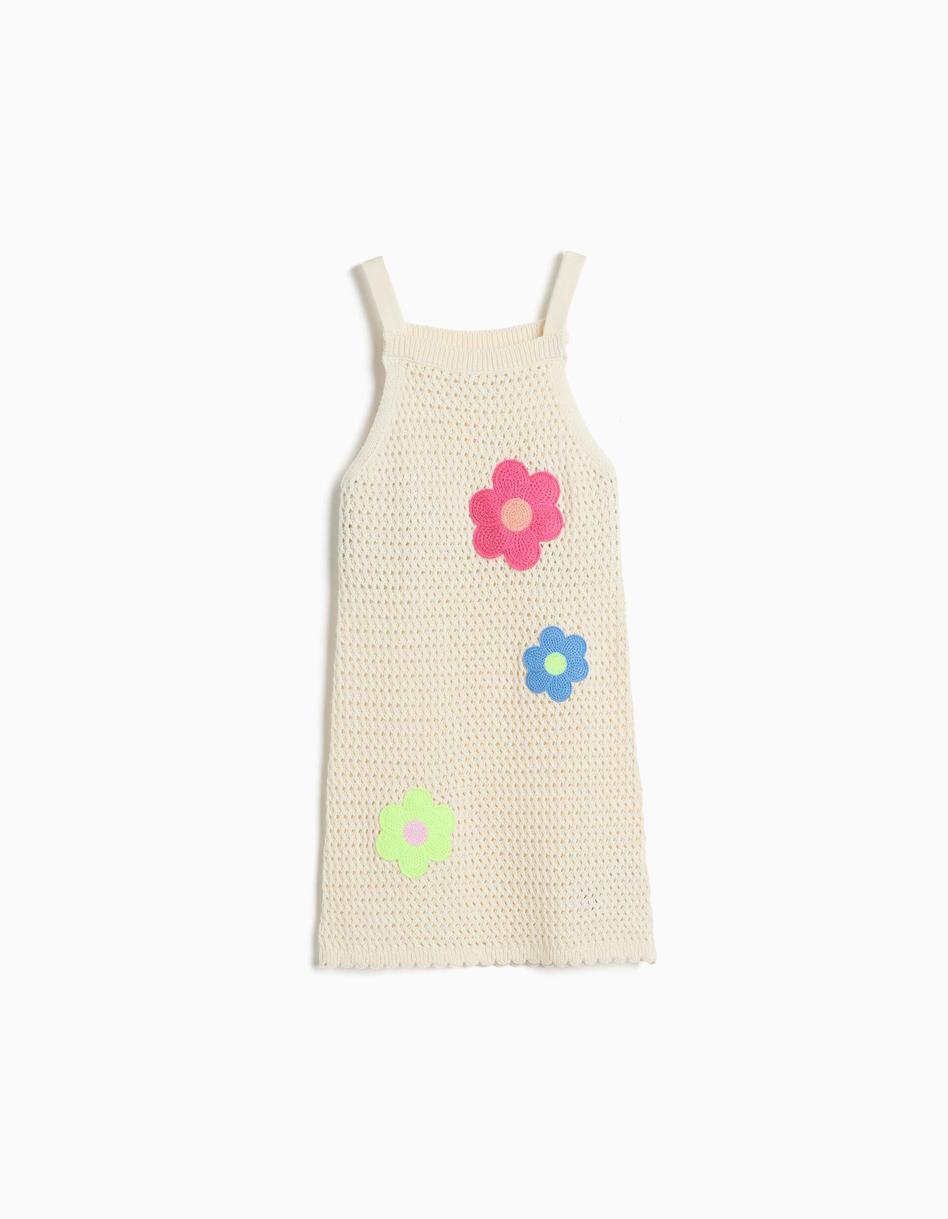 Vestido Crochet, Menina, Cru