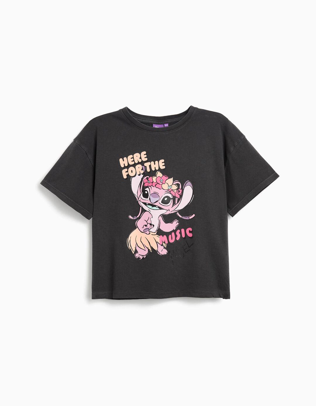 T-shirt 'Lilo e Stitch', Menina, Cinzento Escuro 