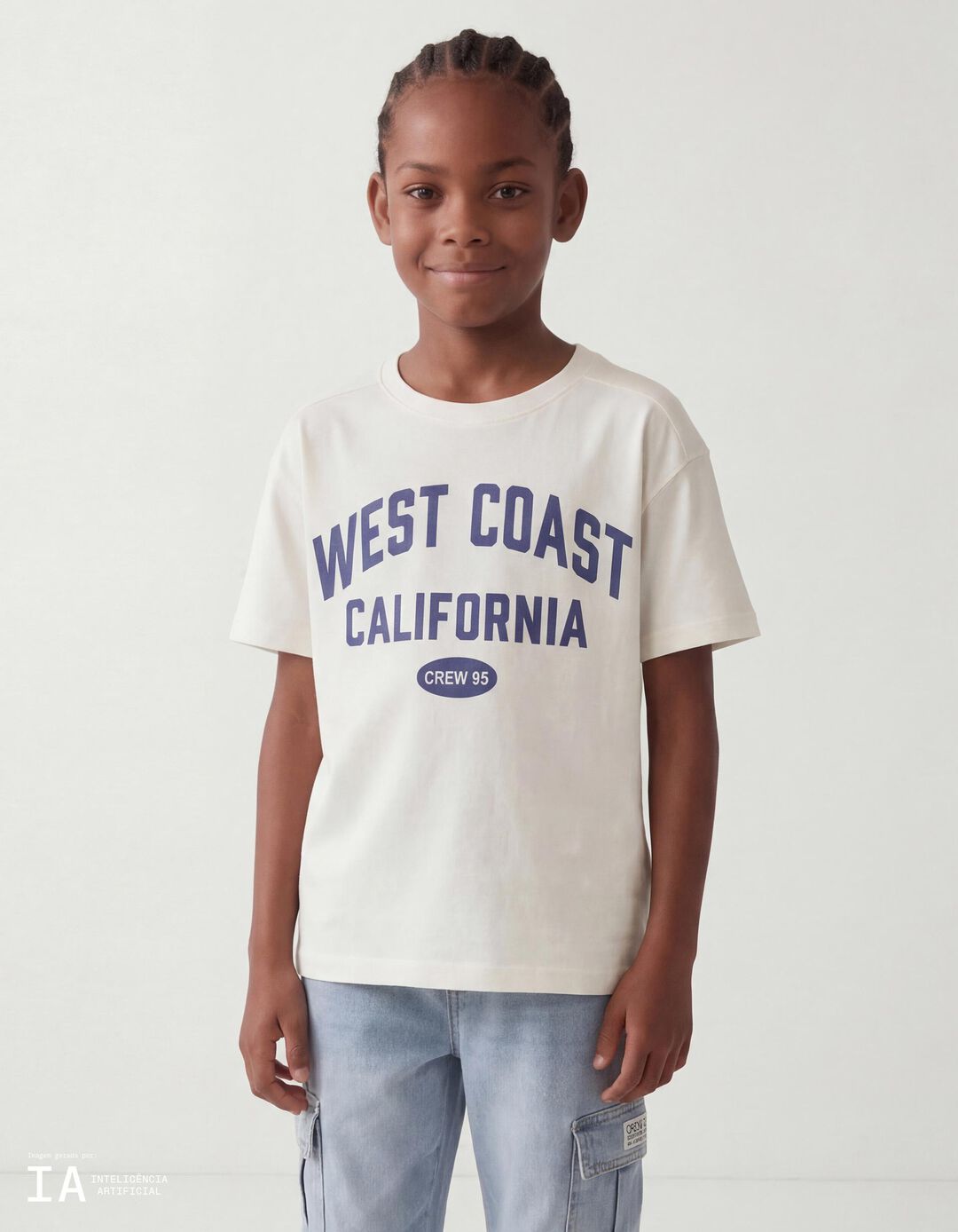 T-shirt Estampada, Menino, Branco