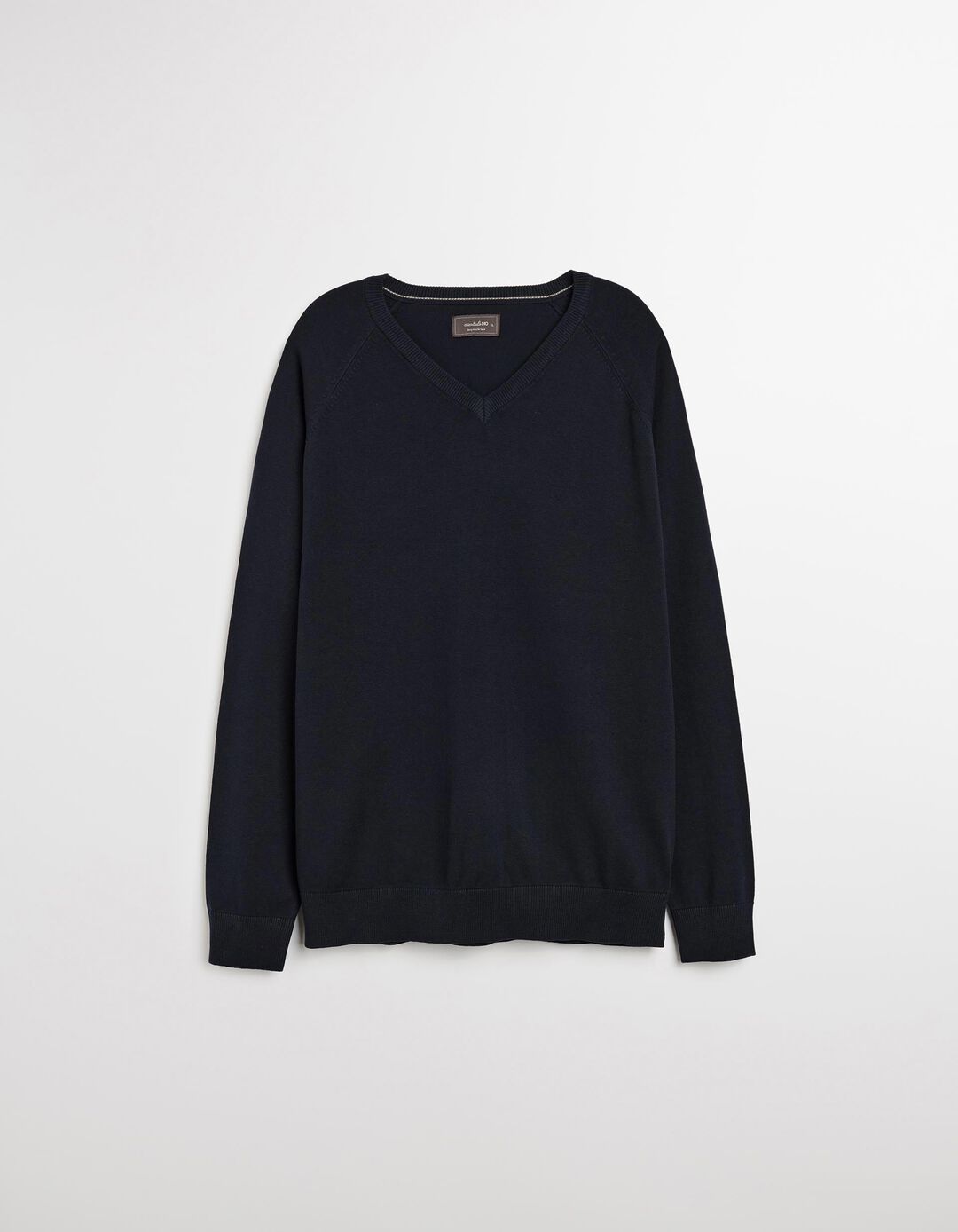 Camisola de Malha Decote em V, Homem, Azul Escuro