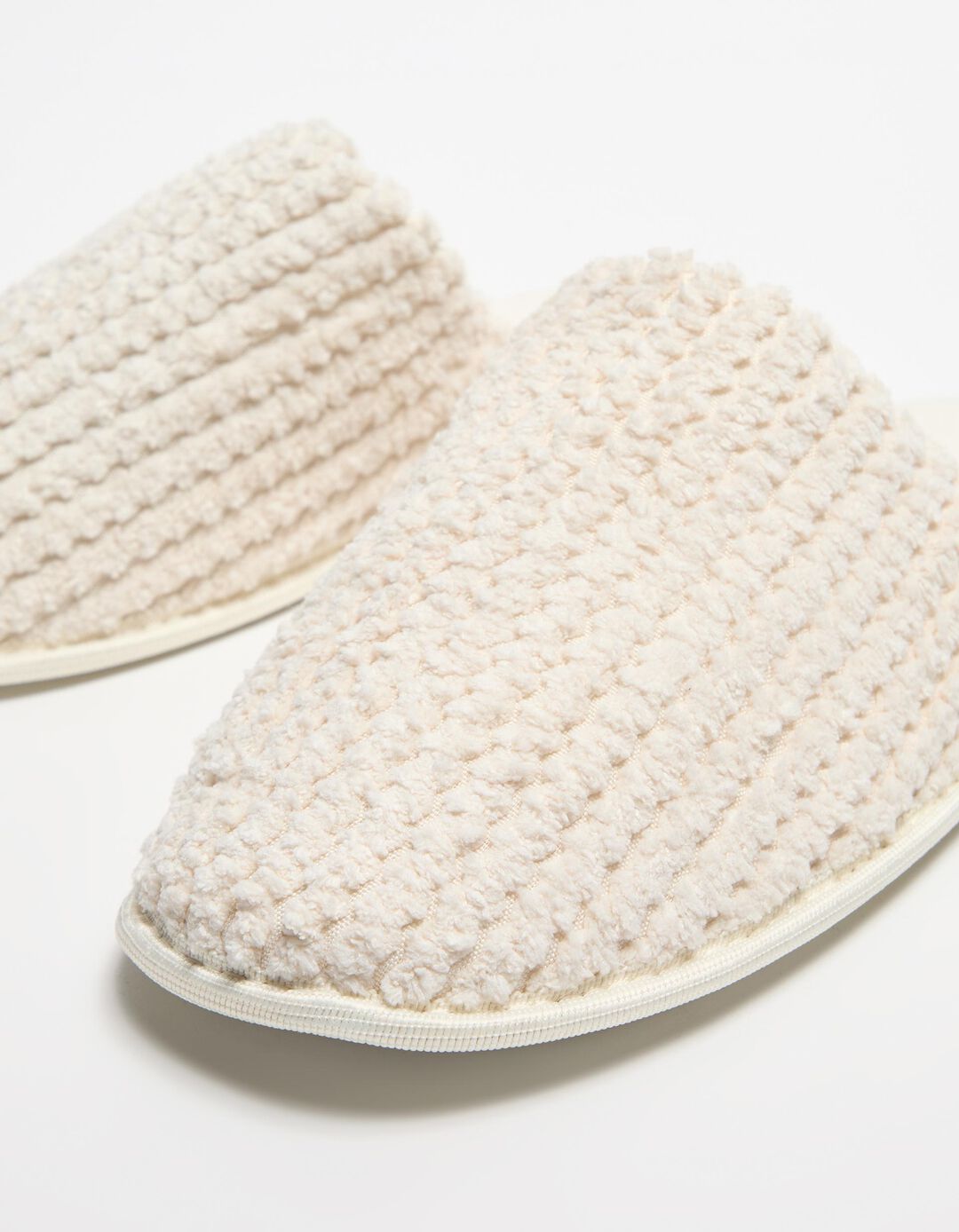 Chinelos de Quarto Textura, Mulher, Branco