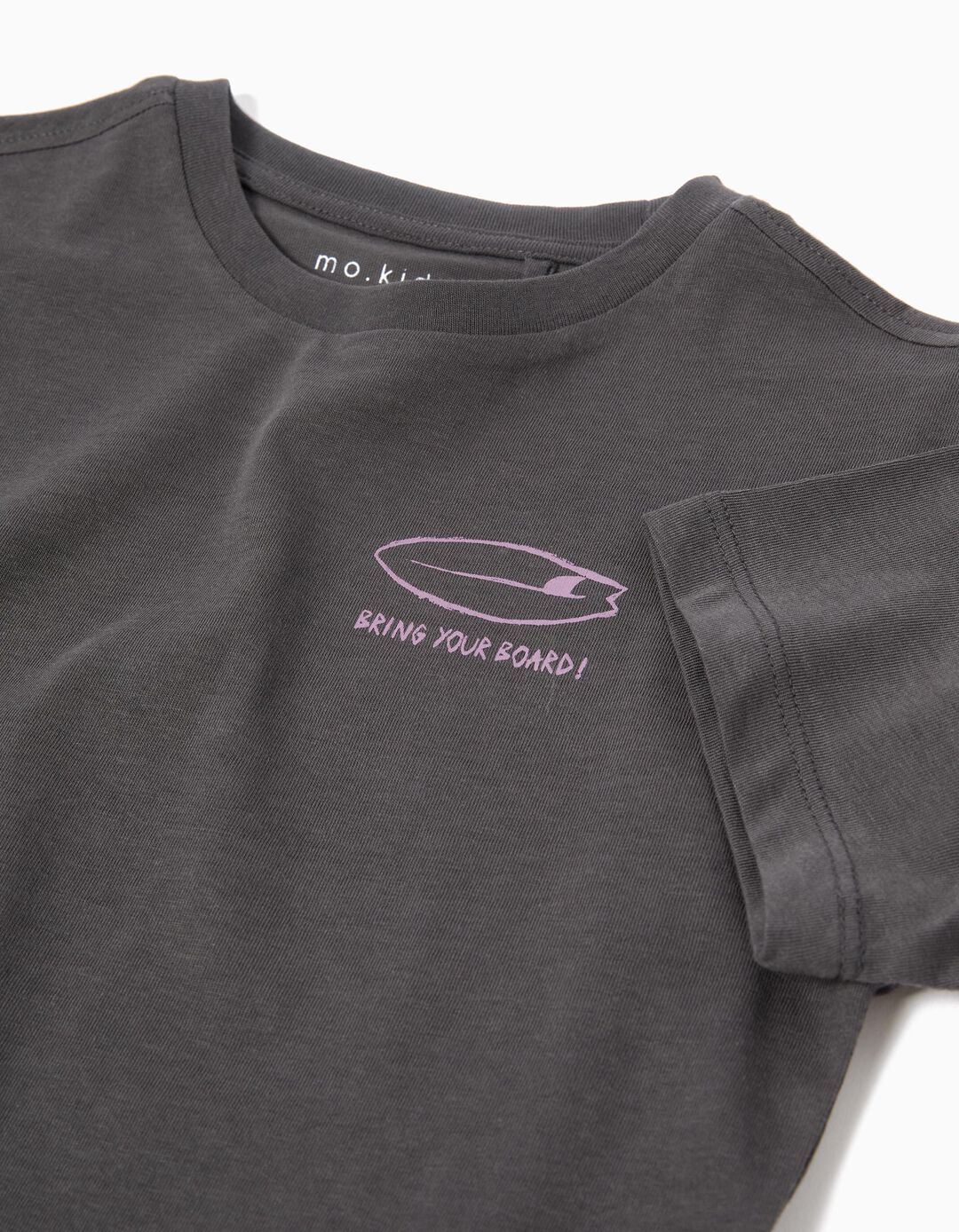 T-shirt Print, Menino, Cinzento Escuro 