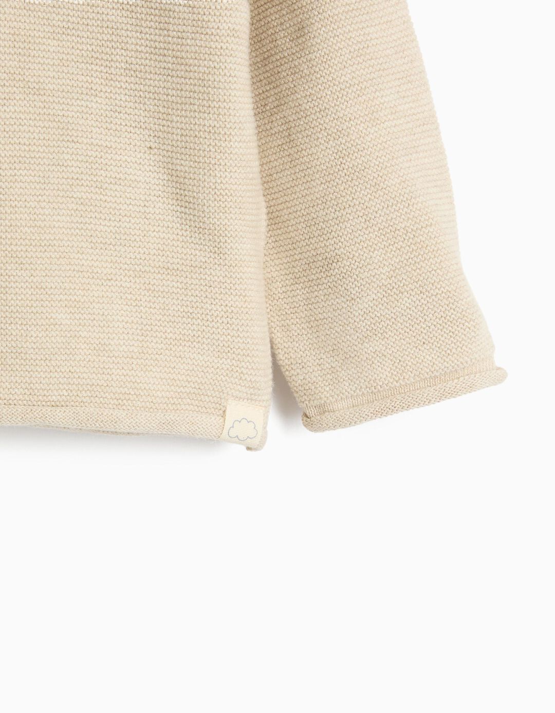 Sweatshirt De Malha, Rec&eacute;m-Nascido, Bege Claro