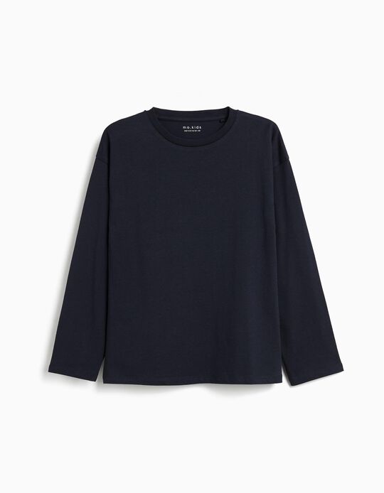 Comprar Online T-shirt Manga Comprida, Menino, Azul Escuro
