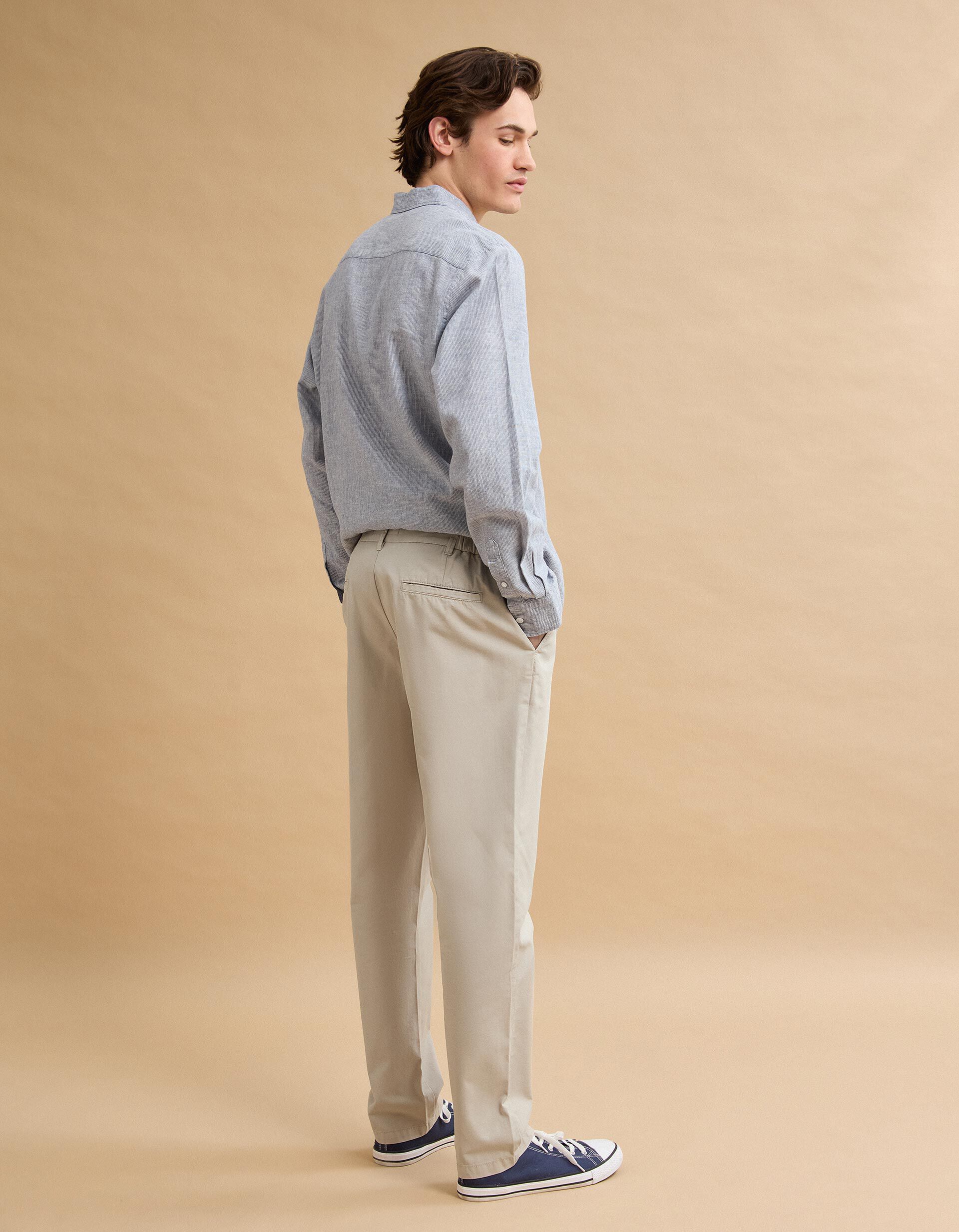 Comprar Online Cal&ccedil;as 'Tapered Fit', Homem, Bege Claro