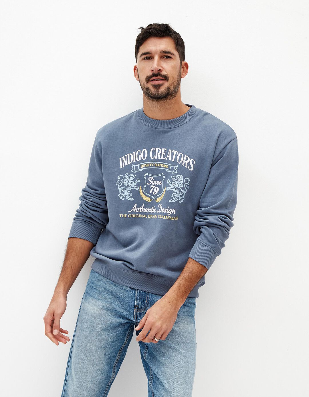 Sweatshirt de Felpa, Homem, Azul