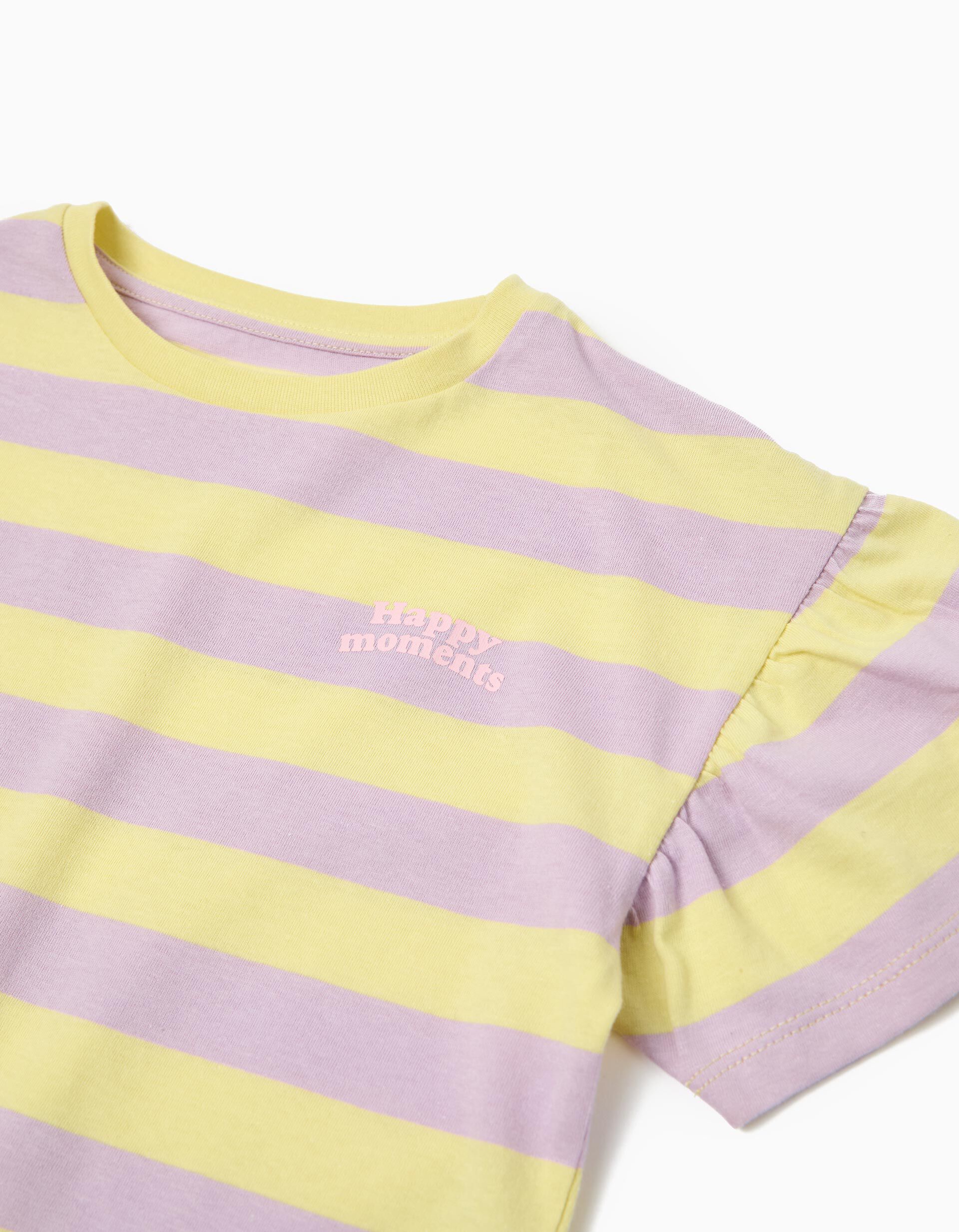 Comprar Online T-shirt Riscas, Menina, Amarelo Claro