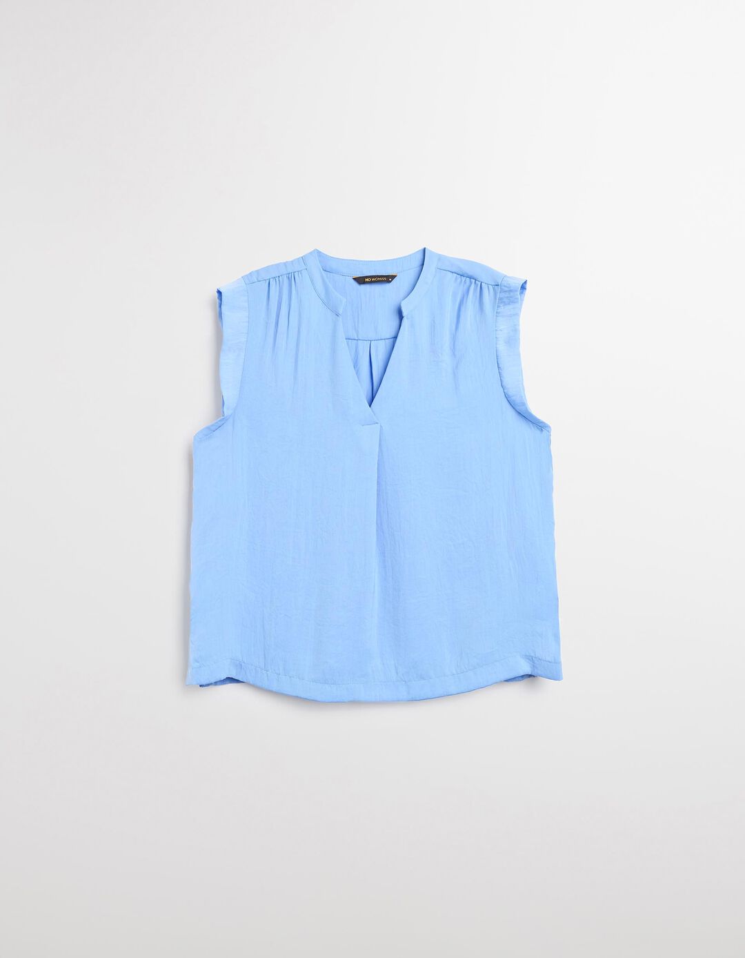 Blusa Decote em V, Mulher, Azul