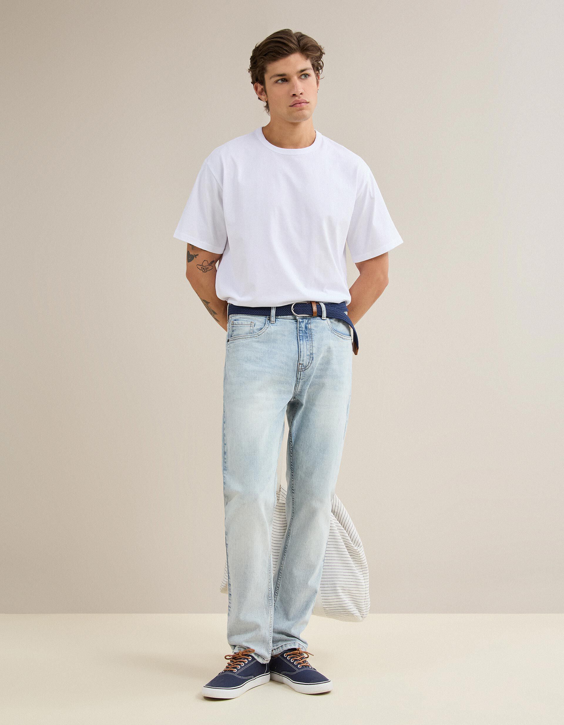 Jeans 'Slim Fit', Homem, Azul Claro
