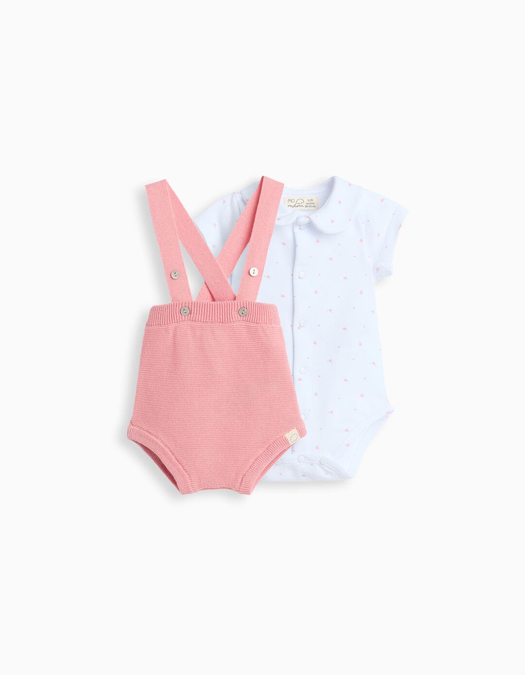 Conjunto Body e Macac&atilde;o, Rec&eacute;m-Nascido, Rosa Claro