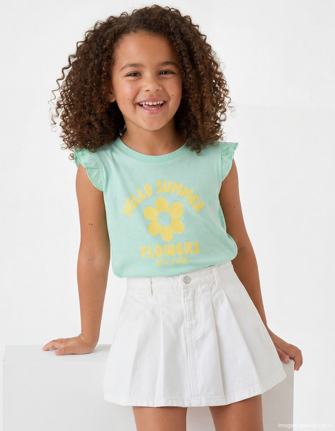 Saia-cal&ccedil;&atilde;o de Ganga, Menina, Branco