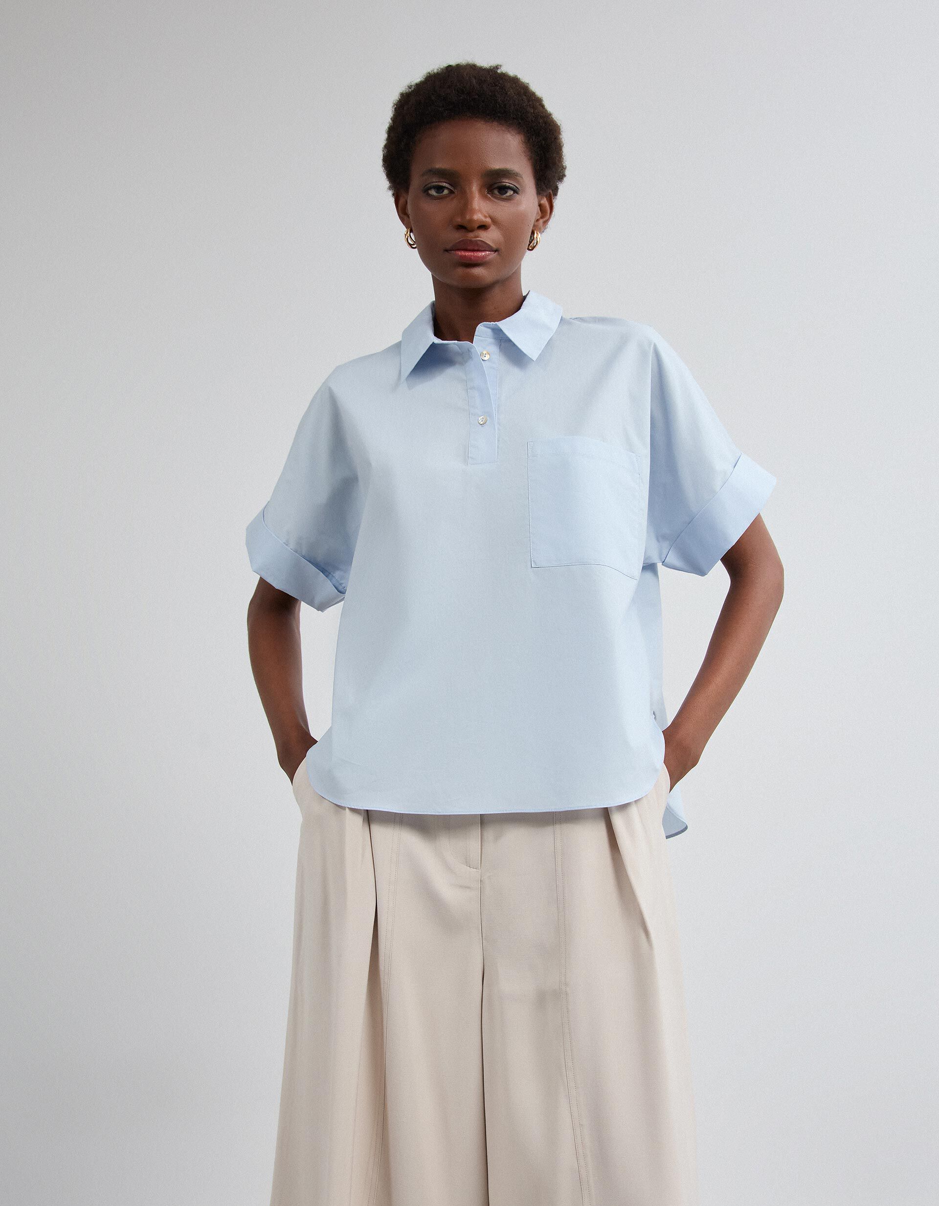 Comprar Online Camisa De Popelina, Mulher, Azul Claro