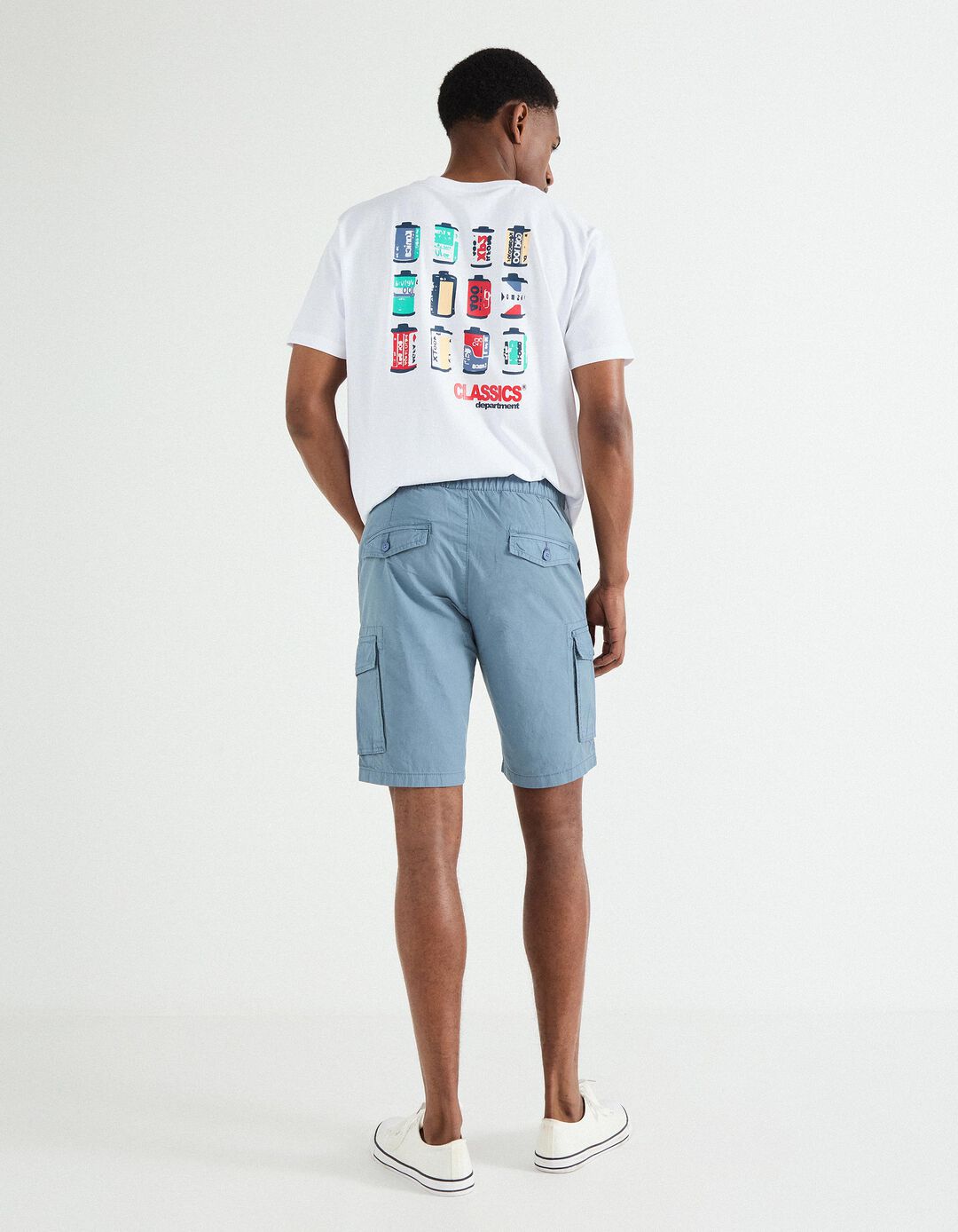 Calções Cargo, Homem, Azul 