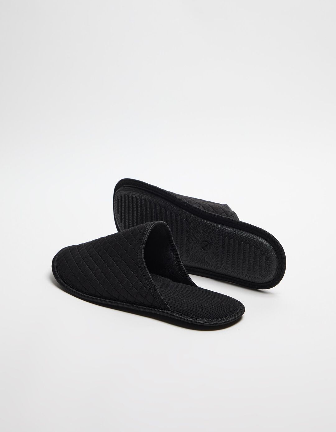 Chinelos de Quarto com Textura, Homem, Preto 