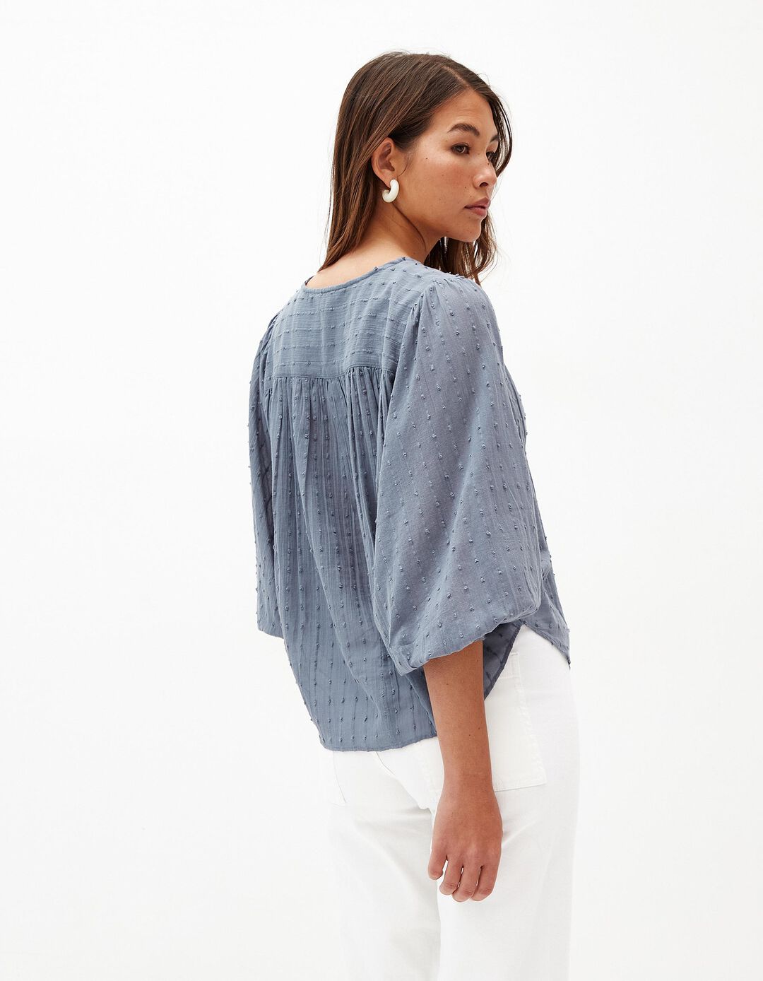 Blusa de Algodão, Mulher, Azul