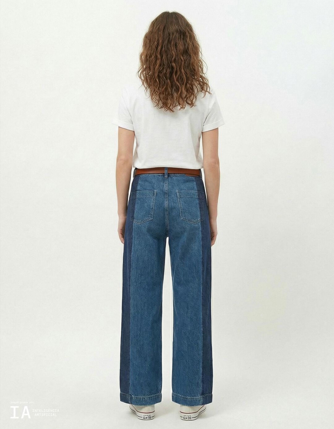 T-shirt Decote em V, Mulher, Branco