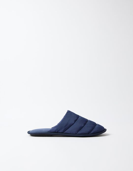 Comprar Online Chinelos De Quarto Acolchoados, Homem, Azul Escuro