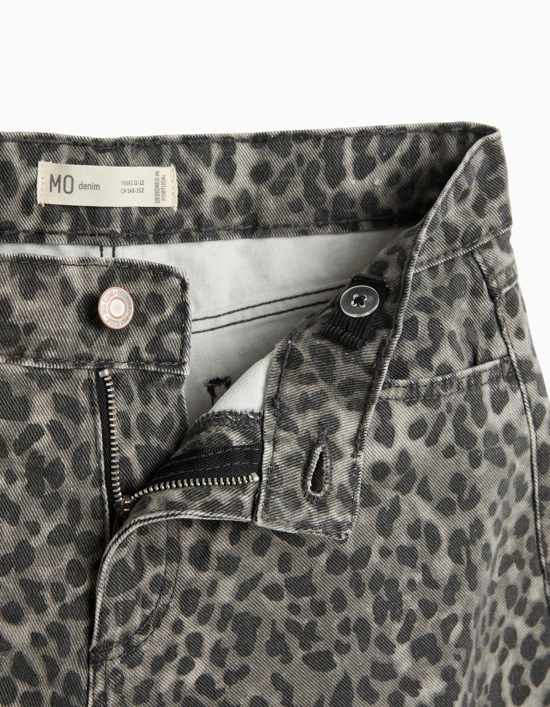 Comprar Online Cal&ccedil;as Wide Leg Animal Print, Menina, Cinzento Escuro