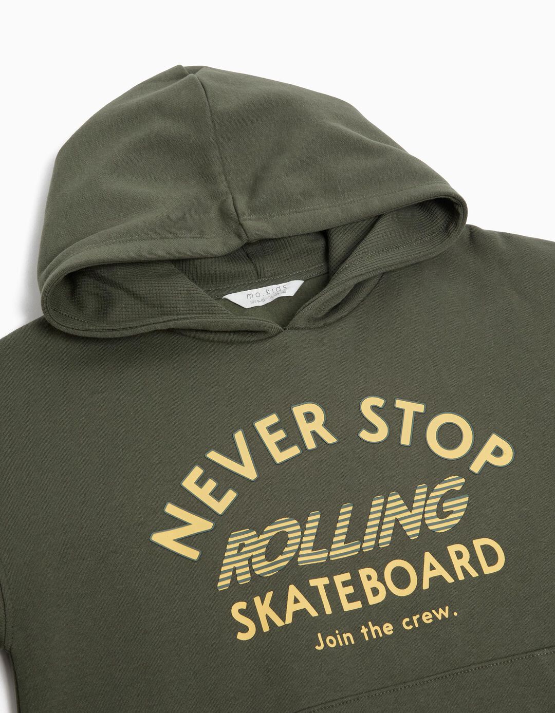 Sweatshirt Capuz Estampado, Menino, Verde Escuro