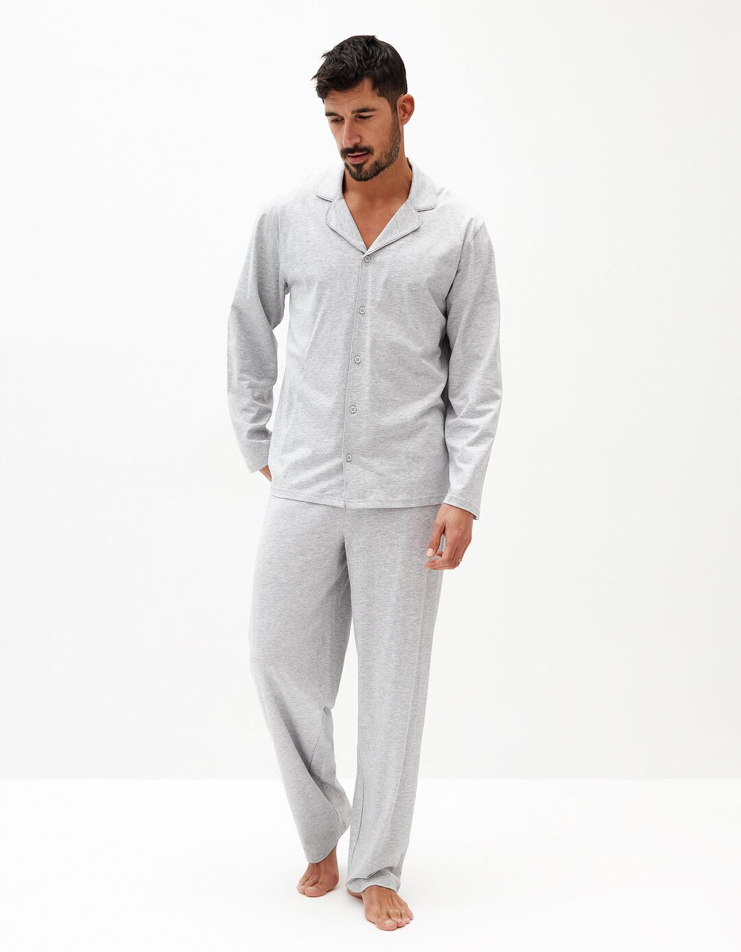 Pijama Jersey, Homem, Cinzento Claro
