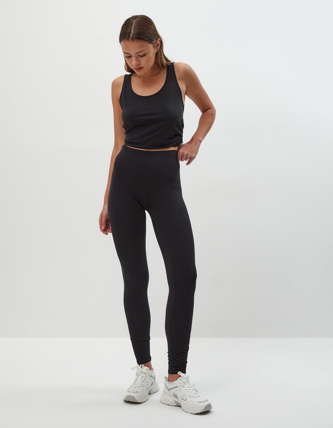 Leggings Básicos, Mulher, Preto