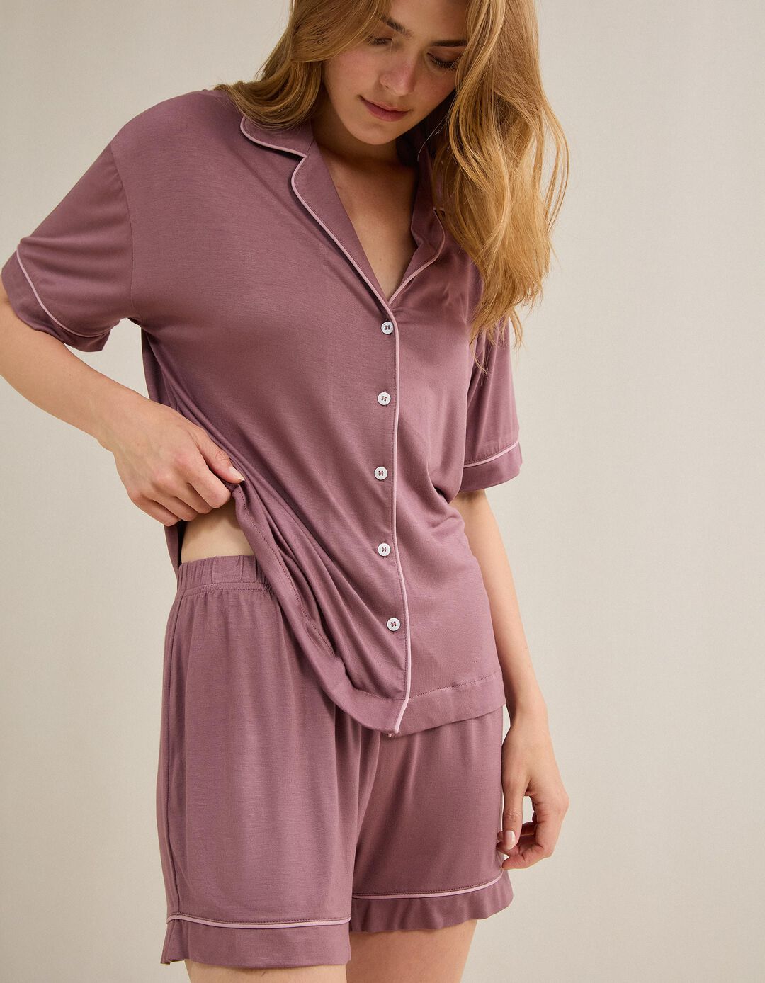 Pijama Em Viscose, Mulher, Rosa