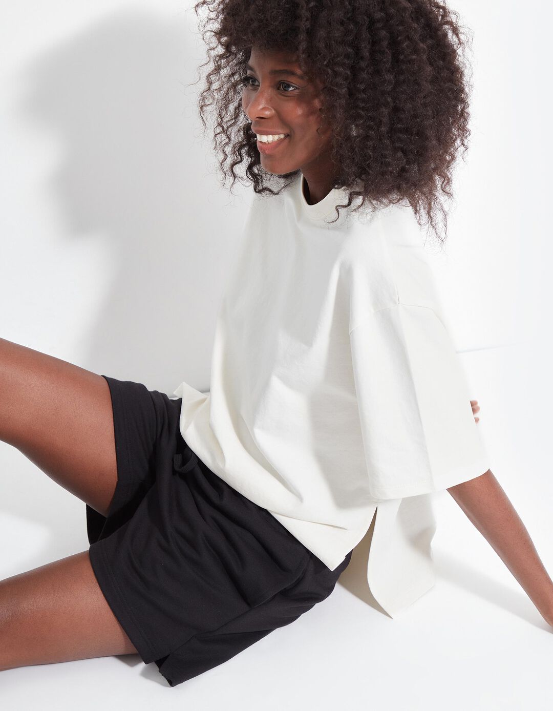 Calções Fleece, Mulher, Preto