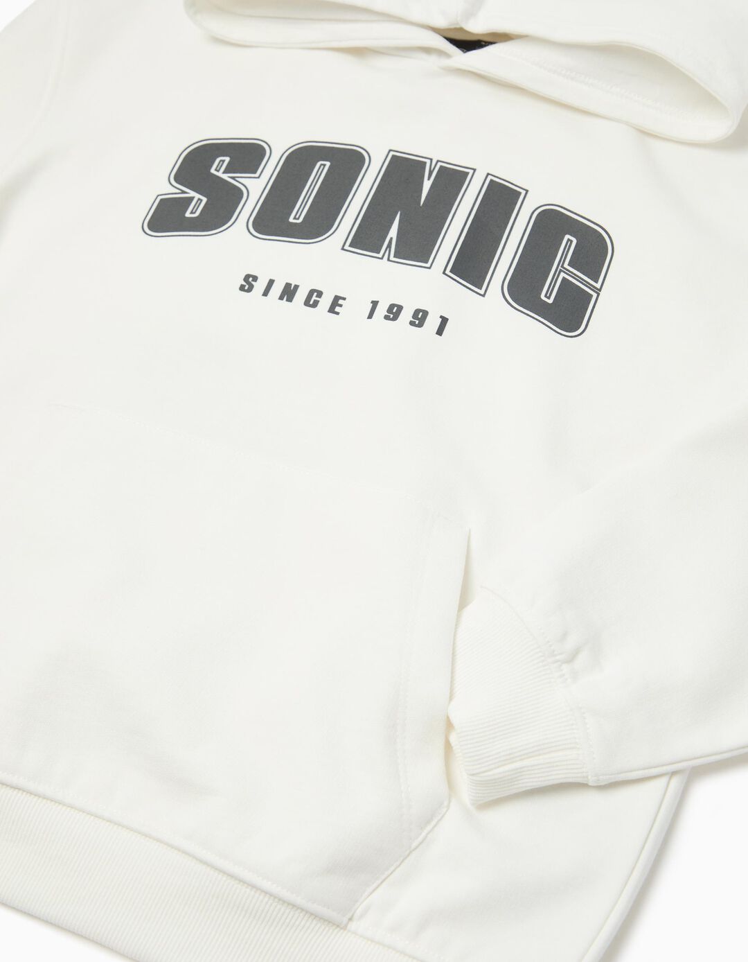 Sweatshirt Capuz 'Sonic', Menino, Branco