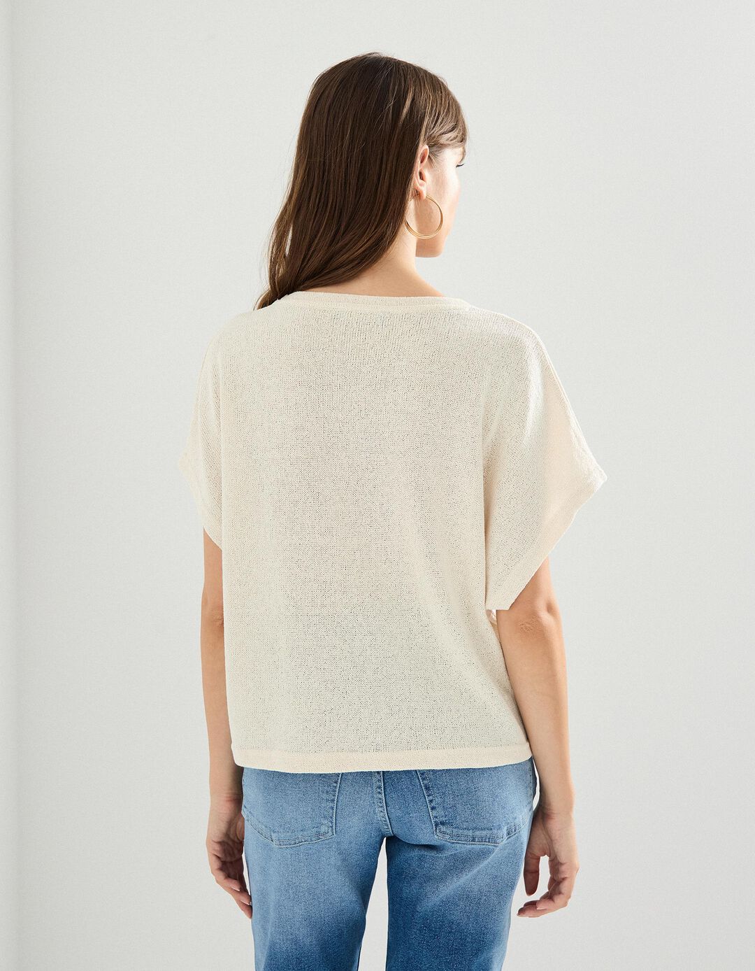 T-shirt, Mulher, Bege