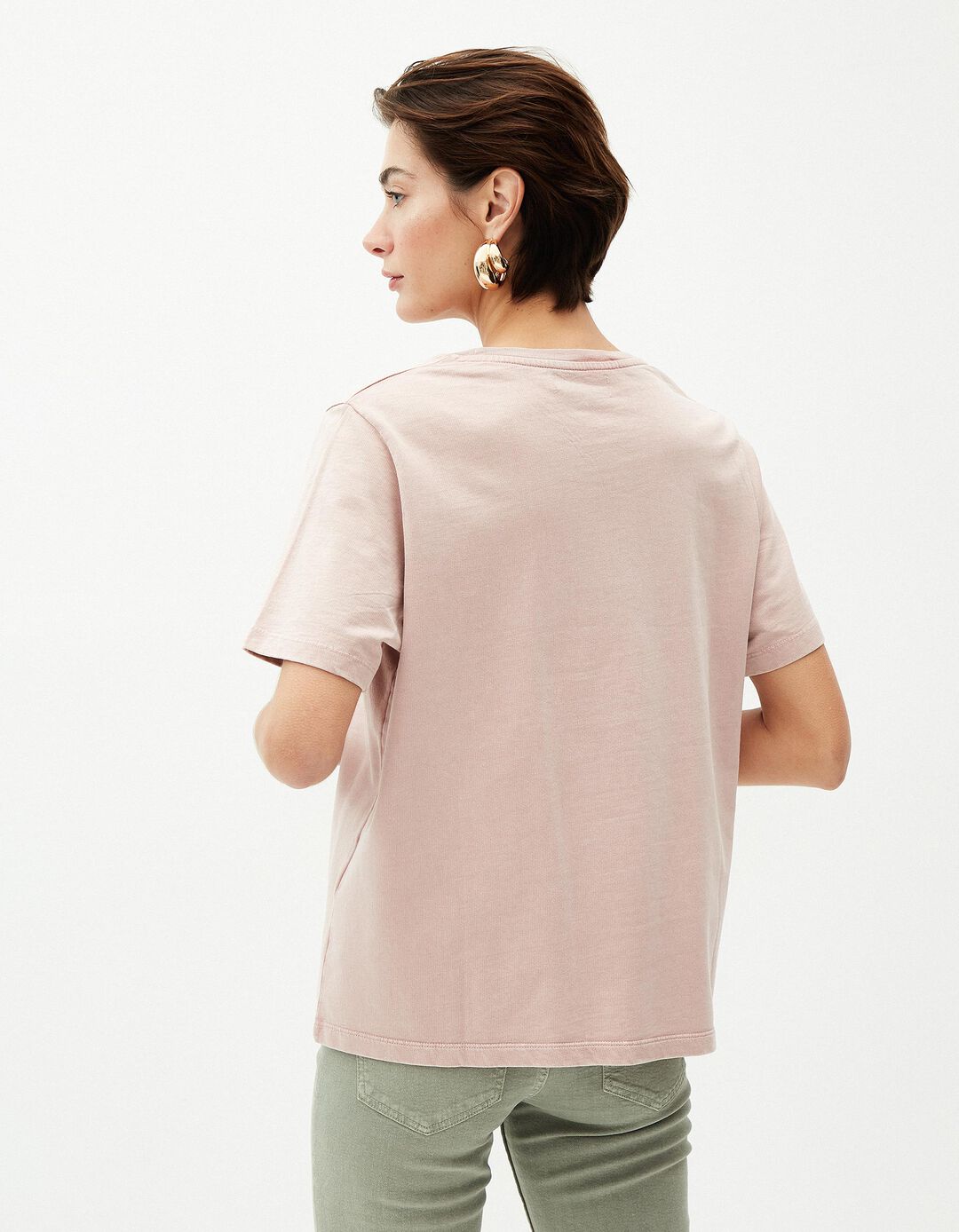 T-shirt com Brilhantes, Mulher, Rosa