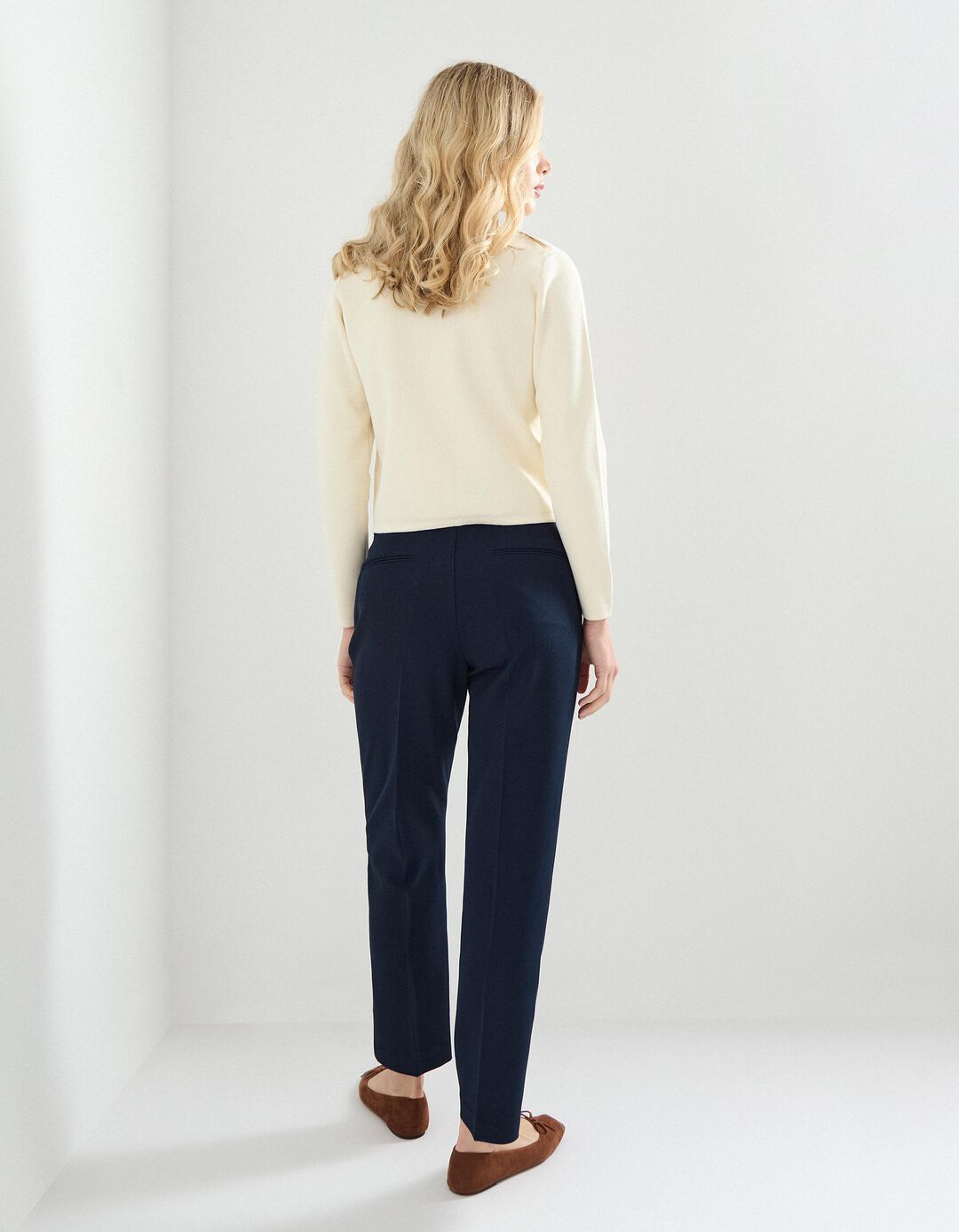 Calças Tailored, Mulher, Azul Escuro