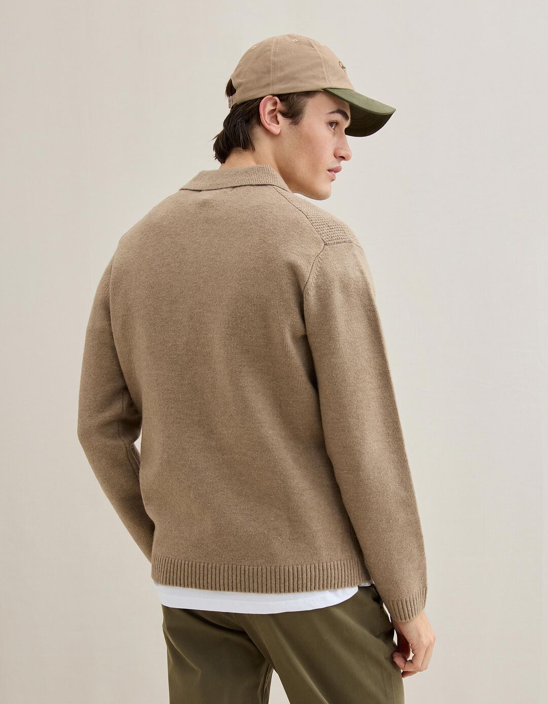 Polo de Malha, Homem, Castanho Claro